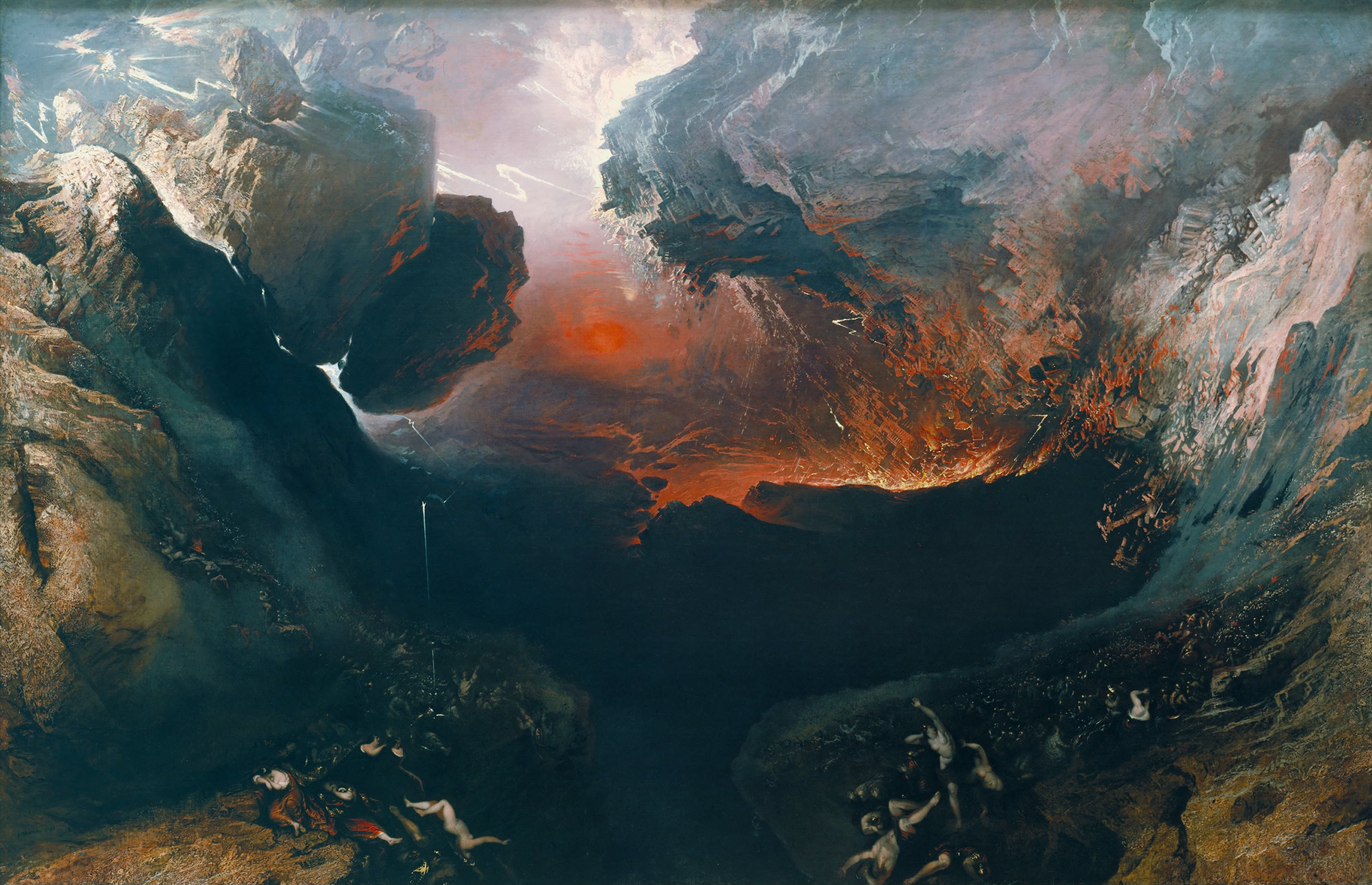 John Martin, The Great Day of His Wrath. Mountains and cities collapse in the apocalyptic earthquake described in Revelation.